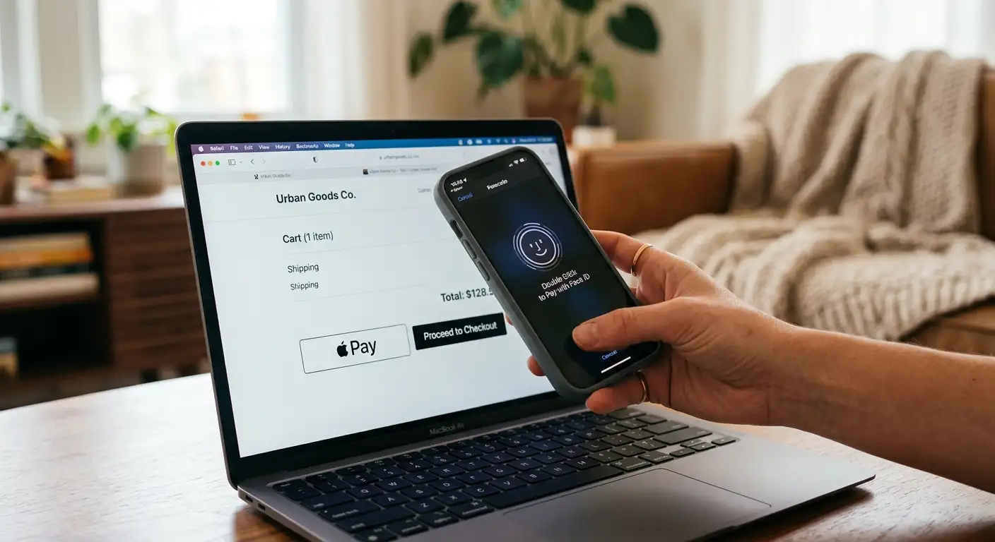 Apple Pay Einzahlung im Casino: iPhone mit Face ID und Casino-Kasse