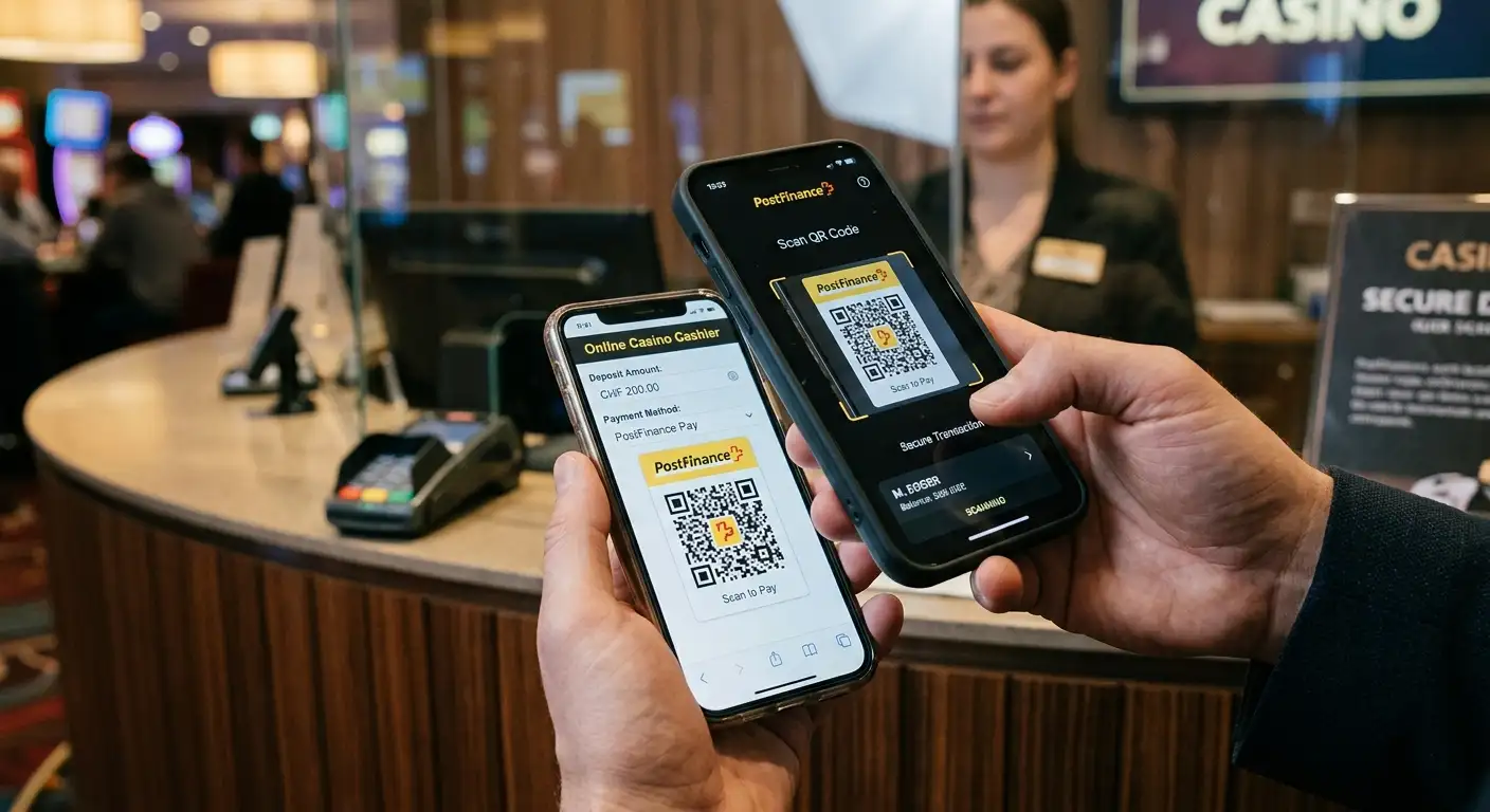 Schritt-für-Schritt-Einzahlung mit PostFinance Pay im Online Casino per QR-Code