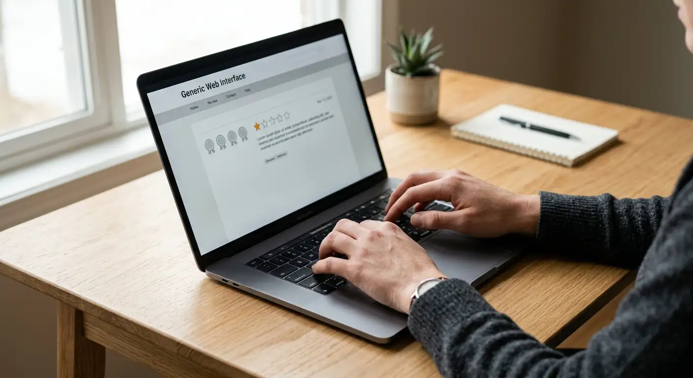 Junge Person prüft ein neues Online-Casino-Angebot am Laptop