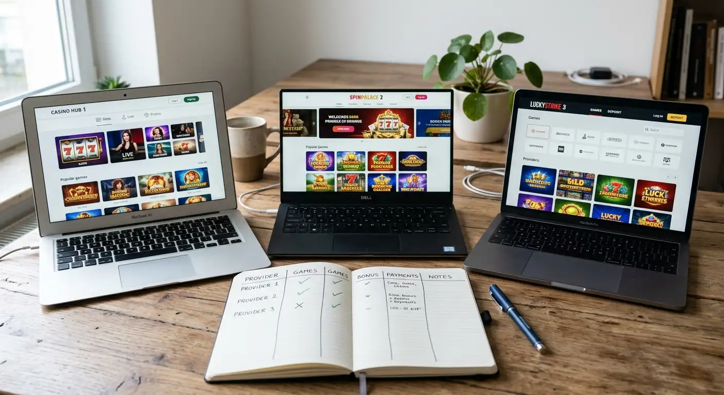 Vergleichstabelle mit zehn Online-Casinos und Sofort-Bezahlung
