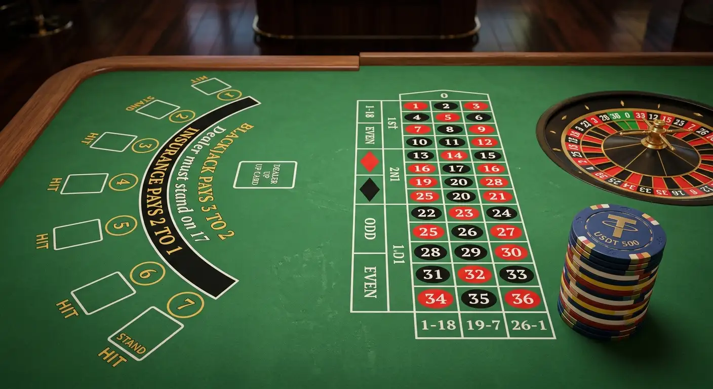 Slots, Blackjack und Live-Casino mit USDT-Einsatz