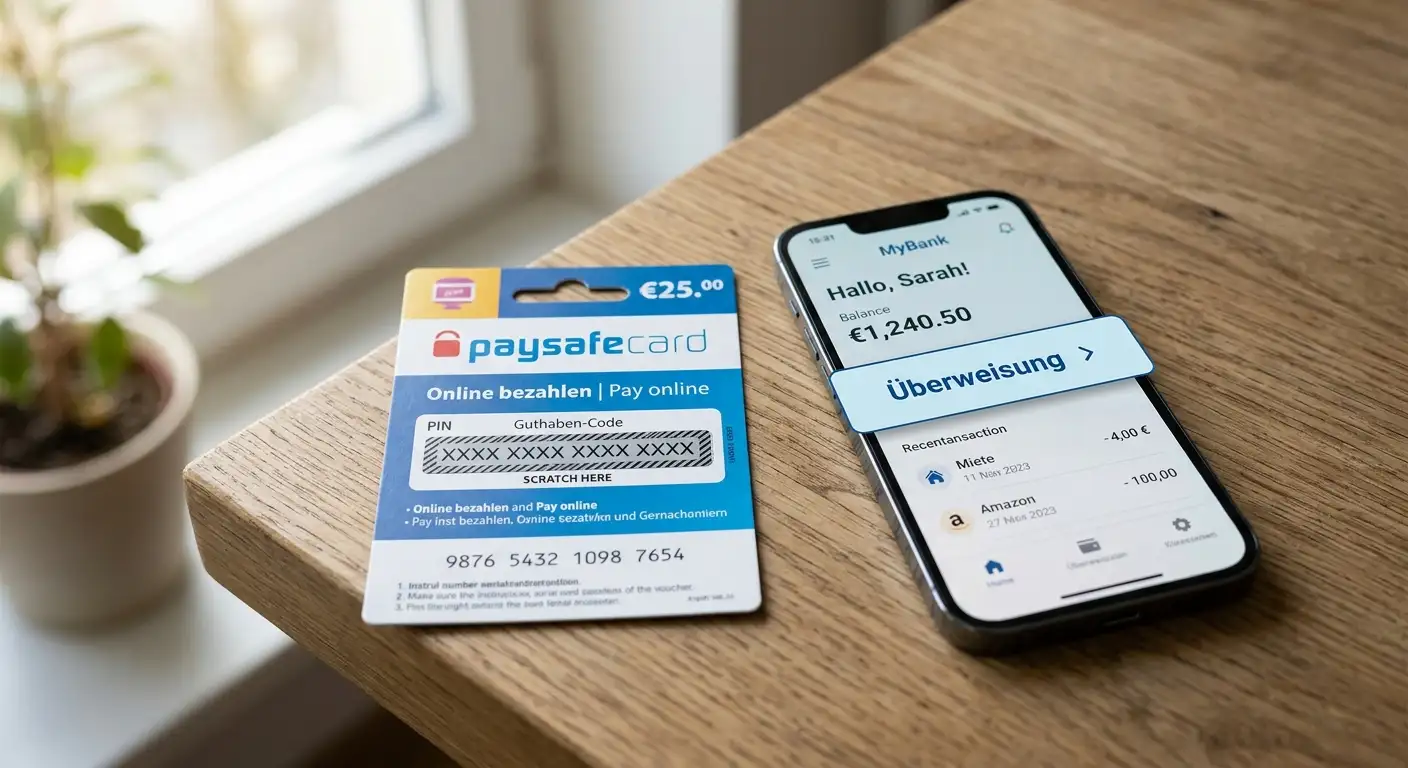 Paysafecard und Banktransfer als Zahlungsmethoden in Casinos ohne Konto