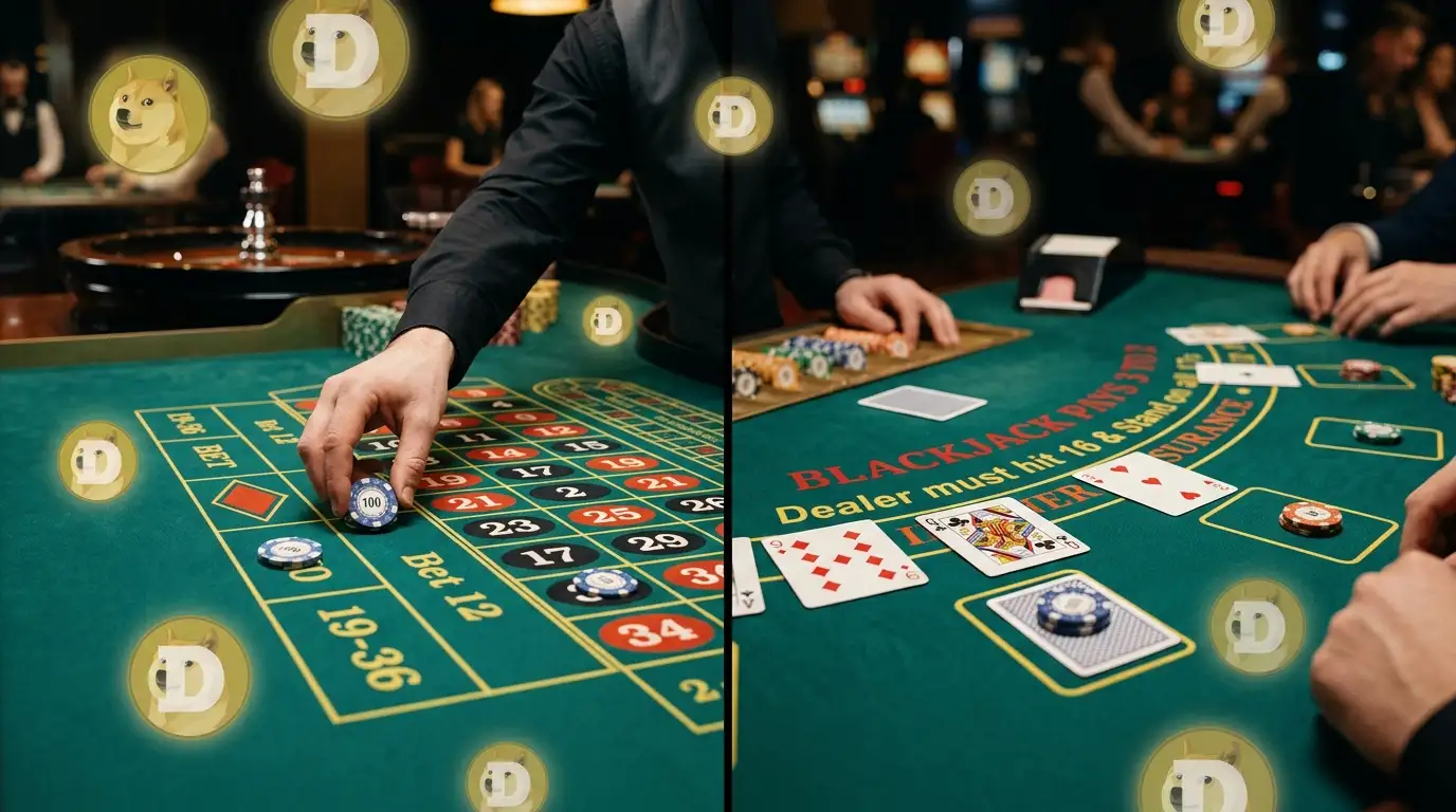 Live-Dealer und Tischspiele mit DOGE