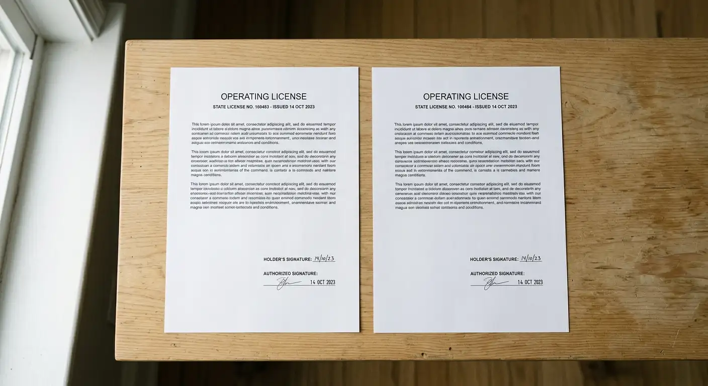 Zwei Lizenzdokumente im Vergleich zwischen GGL-Regulierung und Offshore-Casino