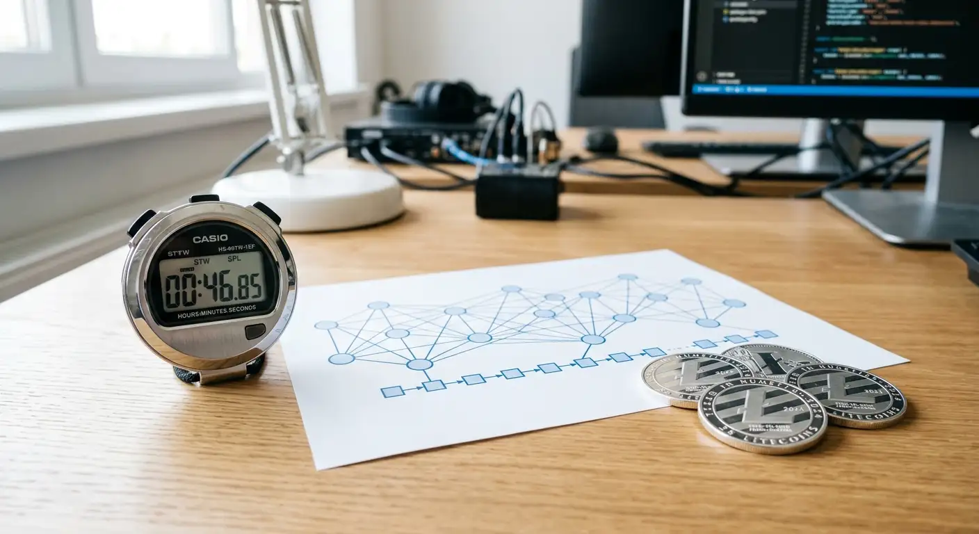 Blockchain-Netzwerk mit LTC-Transaktionen und Gebührentabelle