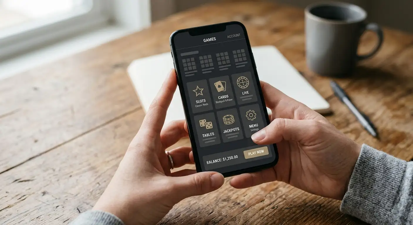 Mobiles Casino im Hochformat auf dem Smartphone