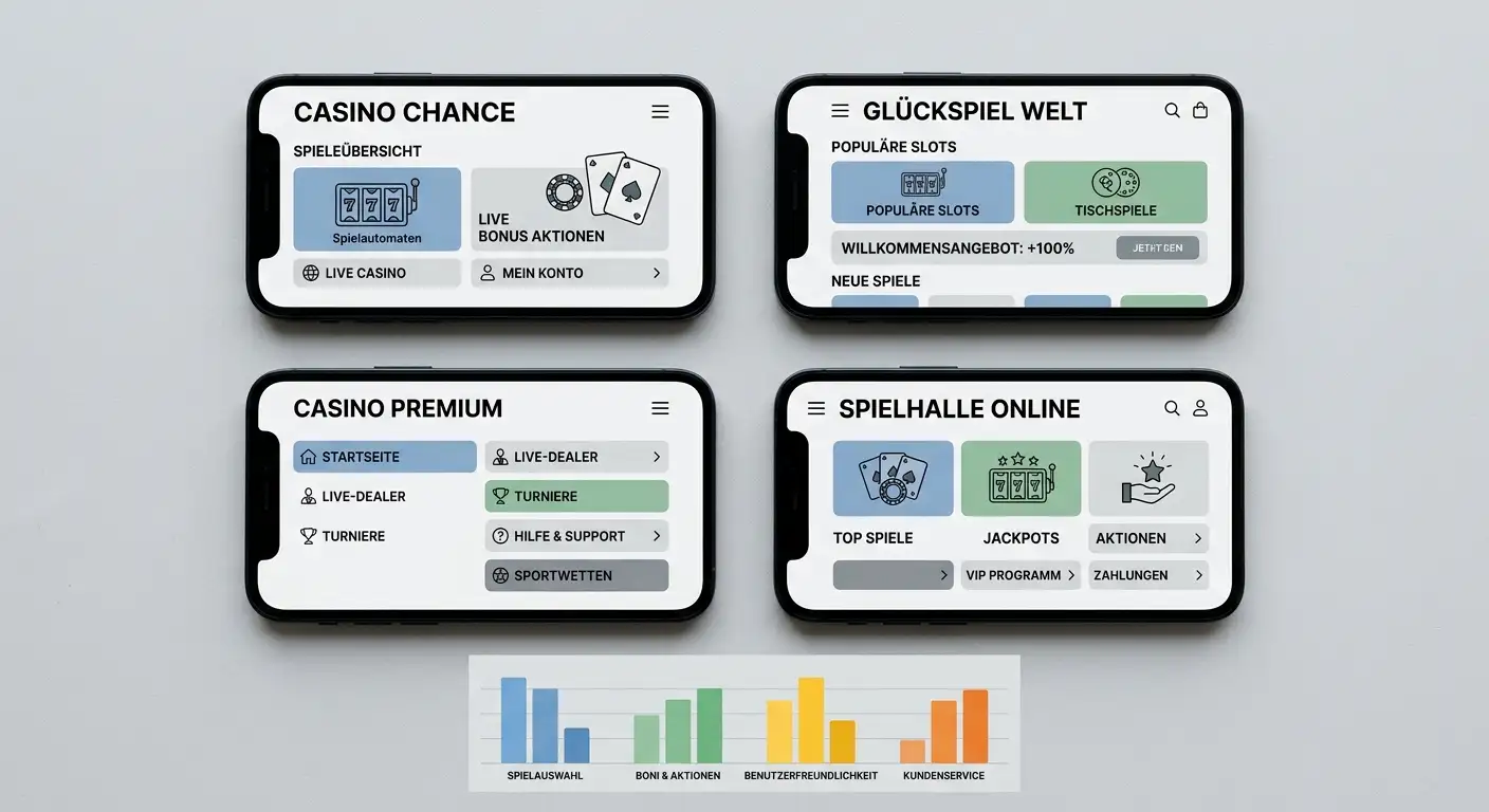 Vergleich der mobilen Casinos im Testfeld