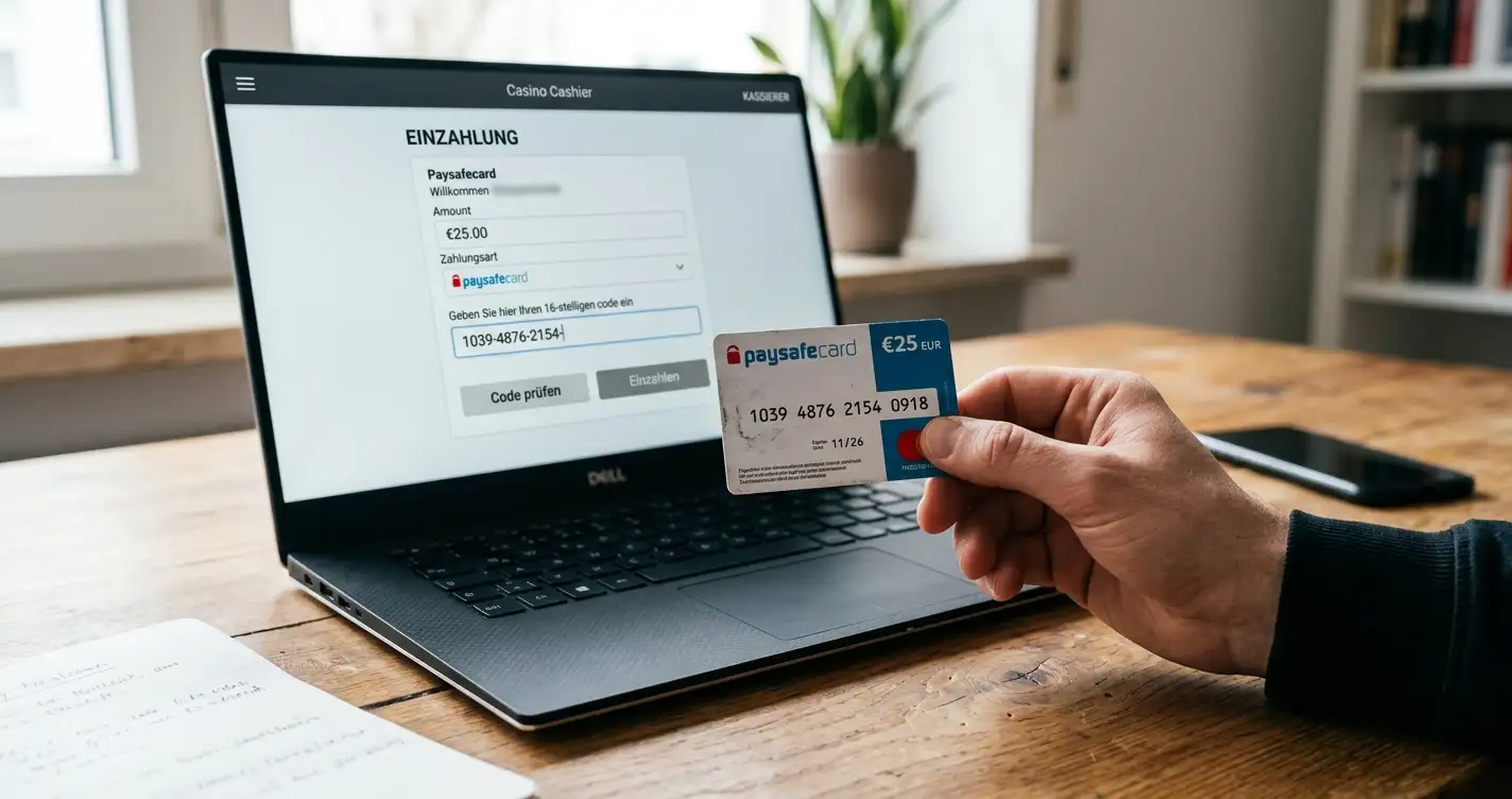Paysafecard-Code im Online-Casino einlösen